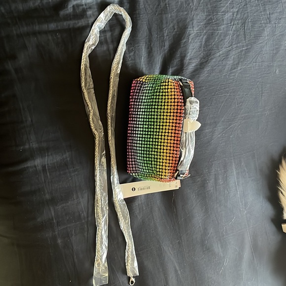 Aqua Rainbow crystal evening bag with chain strap - Picture 6 of 6